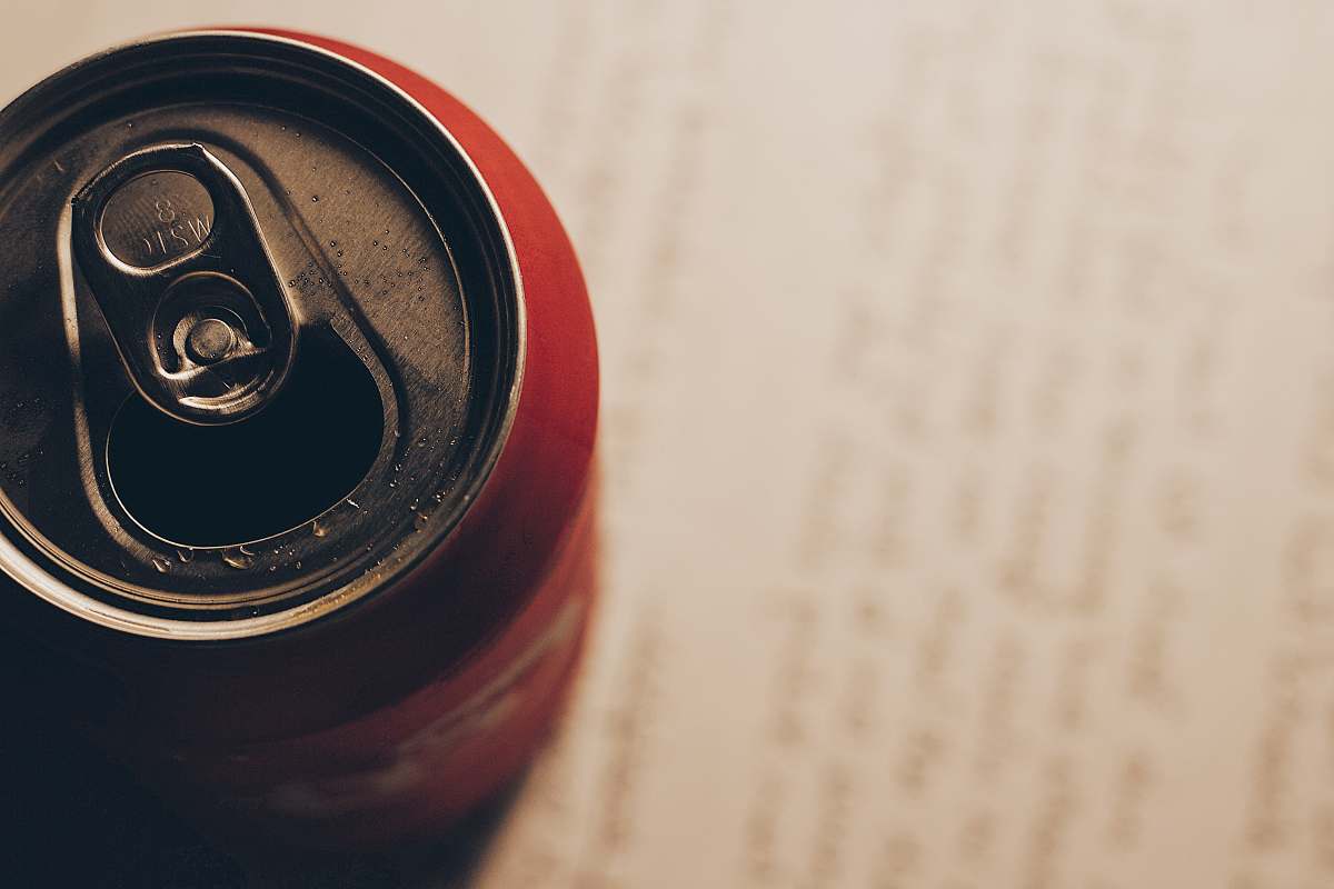 beer bottle red can on paper beverage